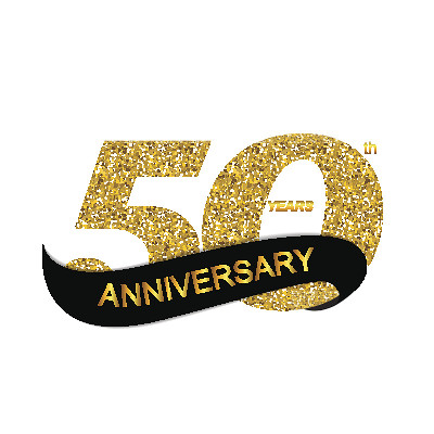 模板50周年矢量插图