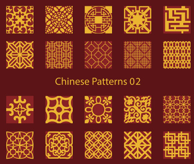 向量中国传统图案集合