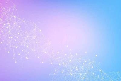 科学网络格局，连接线与点。技术六边形结构或分子连接元件。