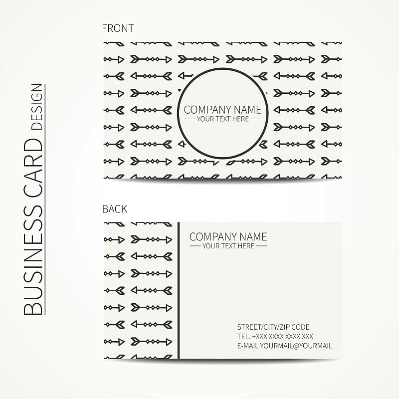 几何名片模板与种族箭头为您的设计。