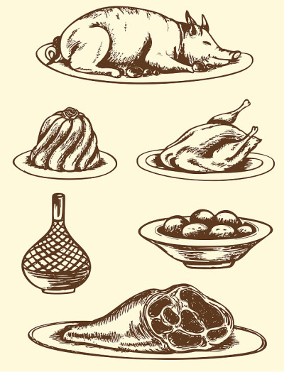 手绘的食物
