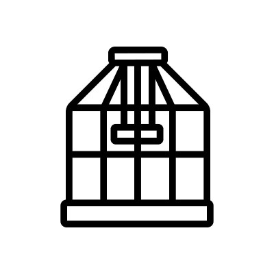 鸟笼图标矢量大纲插图