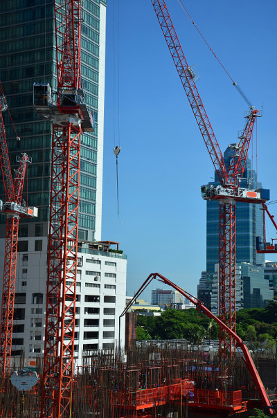 在泰国曼谷的建筑商业建筑工地