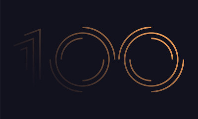 数字100 / 100矢量字体字母表。