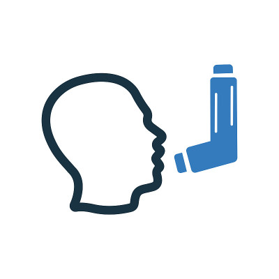 Asthma, breathing, inhaler icon design