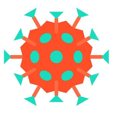 病毒或细菌载体插图，平面风格图标