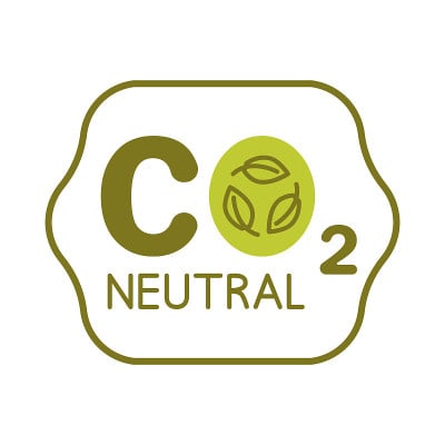 碳中性的。二氧化碳回收图标。碳中性的足迹