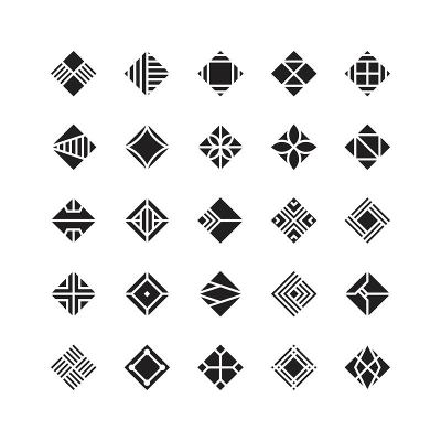 钻石形状，几何矢量图标，装饰