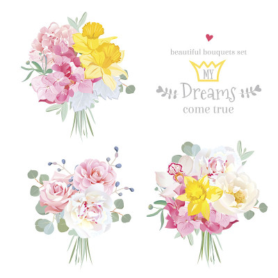小春花束矢量设计集