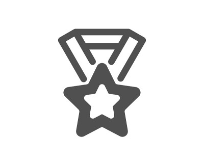 赢家丝带图标。奖励星星奖章标志。向量
