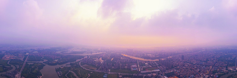 广东省东莞市华阳湖湿地公园航拍照片