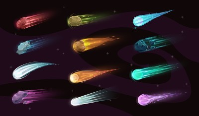 幻想太空中的彗星、流星或小行星