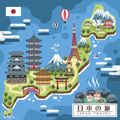 搞笑日本旅游地图