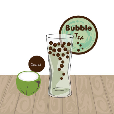 泡泡茶图案杯