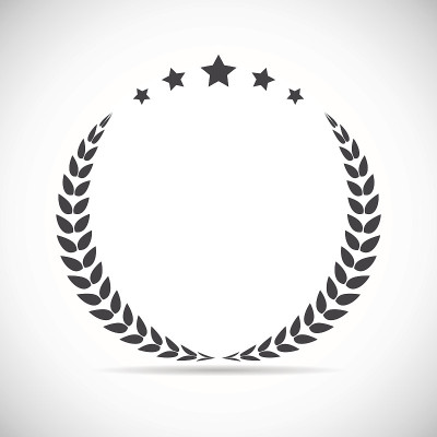 抽象月桂设计标签矢量插图