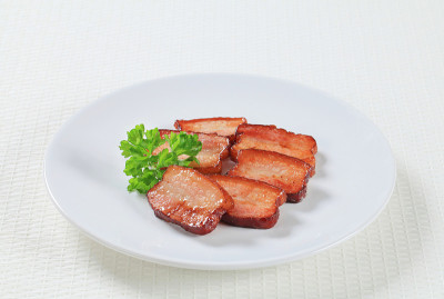 煎咸猪肉片