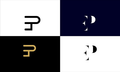 EP、PE抽象字母Logo组合