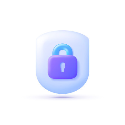 在线安全3d概念。互联网络。网络安全三维矢量插图。网络旗帜模板。盾牌图标。保护，密码安全矢量插图。移
