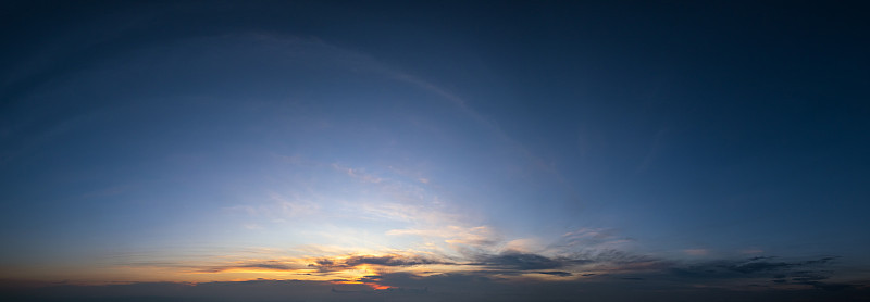 日落天空与云彩全景