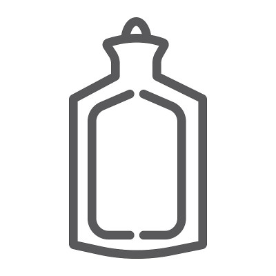 医用暖线图标，工具和药品，橡胶暖线标志，矢量图形，白色背景上的线性模式。