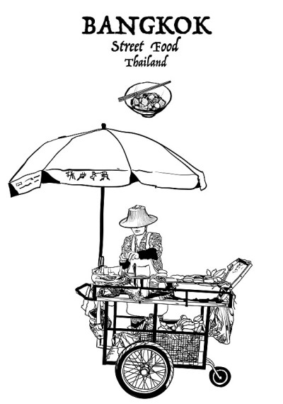 曼谷,泰国。街头食品