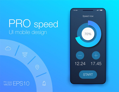 Fitness app. Ui ux design. UI design concept with 