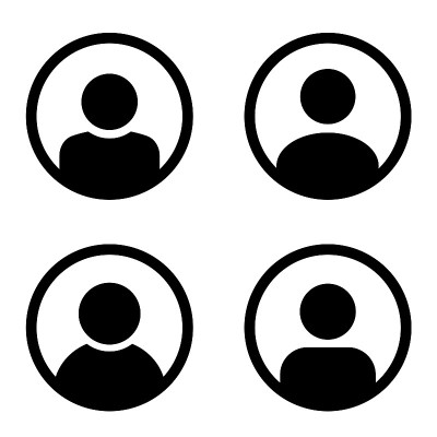 为网页和移动设置的头像图标。收集头像的侧面轮廓或图标。人物图标的风格是扁平的。用户档案-股票矢量。