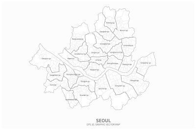 韩国矢量地图。朝鲜半岛地图。