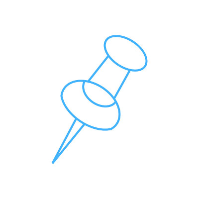 Push pin icon - vector