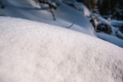地面上白雪的特写