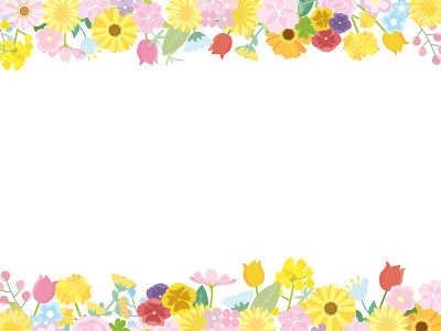 Spring flower frame illustration
