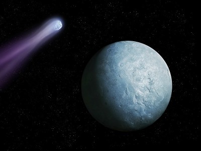 石质行星，布满了陨石坑。宇宙之美。