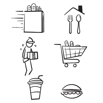 Simple Set of Food Delivery Related Vector Line Ic