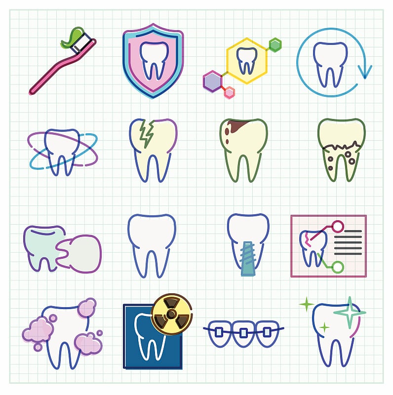 向量医学口腔医学图标设置