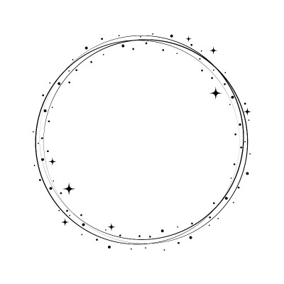 闪光星圆形框架。花环轮