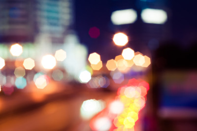 大城市的夜晚灯光