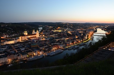 帕绍的夜景全景
