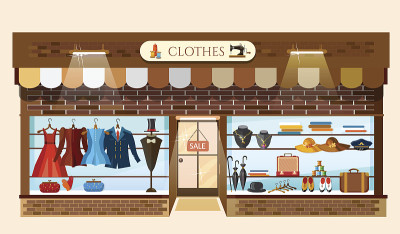 服装店展示时尚商店的内部