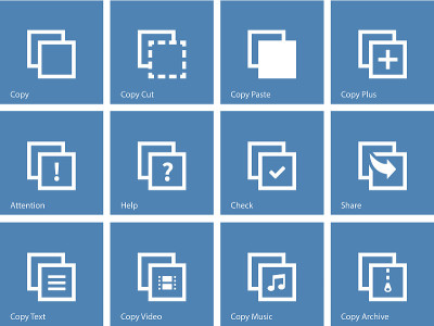 Copy Paste icons for Apps, Web Pages.