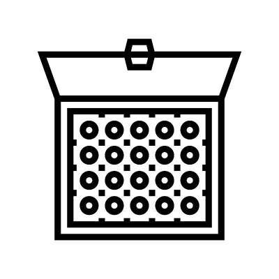糖果盒线图标矢量插图