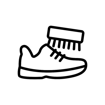 刷鞋图标矢量轮廓插图