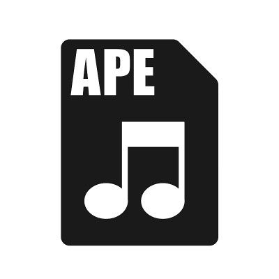 APE黑色文件图标，平面设计风格