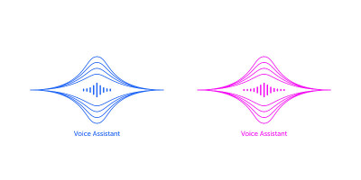 虚拟语音助手的轮廓声波形状。摘要声波与均衡器，声音振动