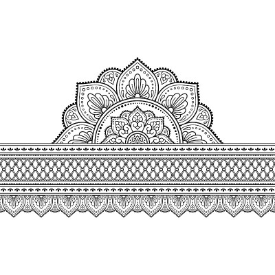 Seamless borders with mandala for design, applicat