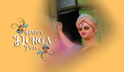 女神杜尔迦的脸在快乐杜尔迦Puja Subh Navratri Maa背景