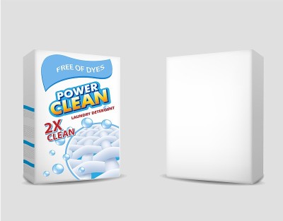 洗衣粉包装模型集，矢量插图