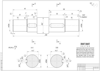 technical drawing construction draft with a frame 