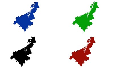 比利时根特市的剪影地图