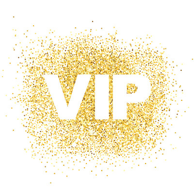 VIP模板。金沙上的字母，闪闪发光