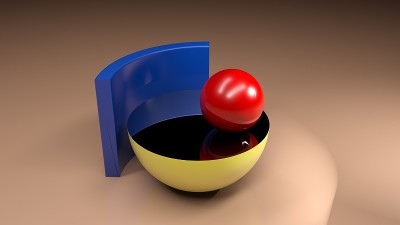 物体的抽象几何组成-三维渲染插图